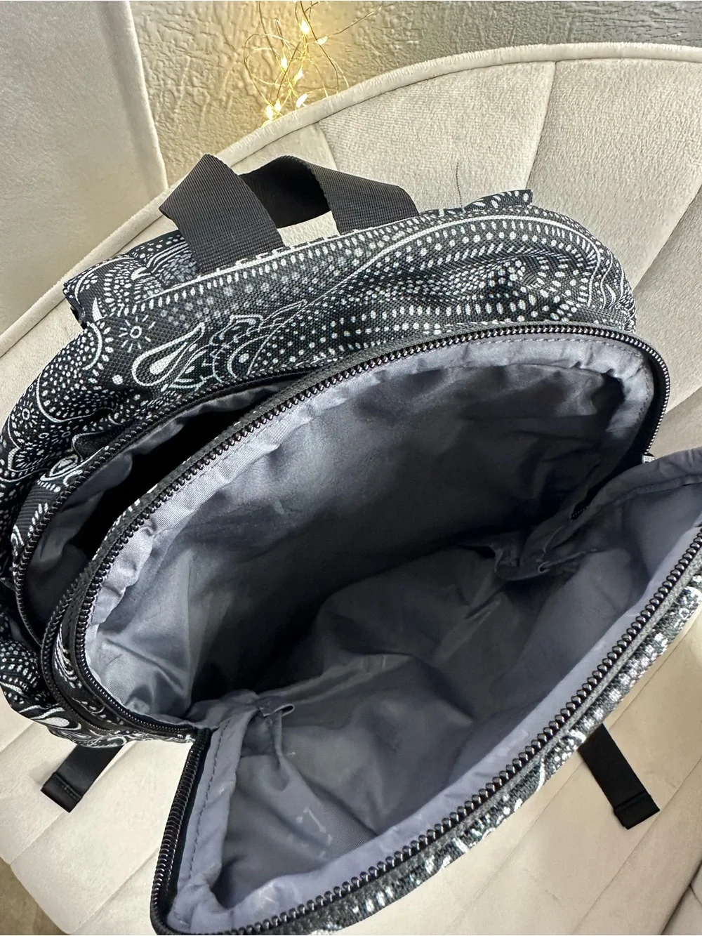 Vera Bradley Black and White Paisley Backpack